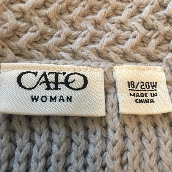 Cato’s plus sz 18/20 cable knit long line open front sweater vest cardigan - Picture 6 of 8